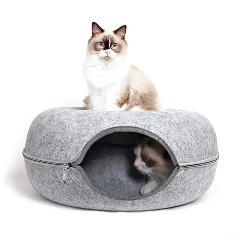 Felt Tunnel Round Cat Bed Hideout