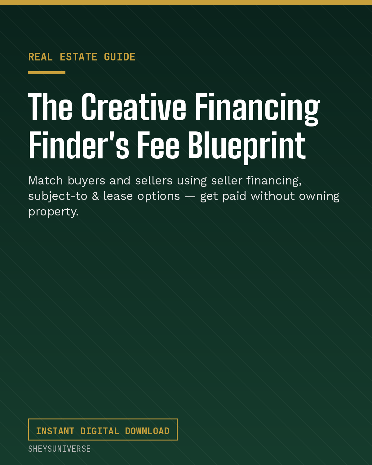The Creative Financing Finder's Fee Blueprint cover